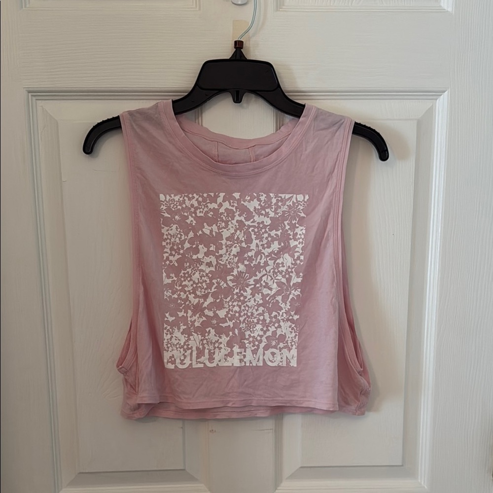 lululemon athletica Pink Graphic Crop Muscle Tee